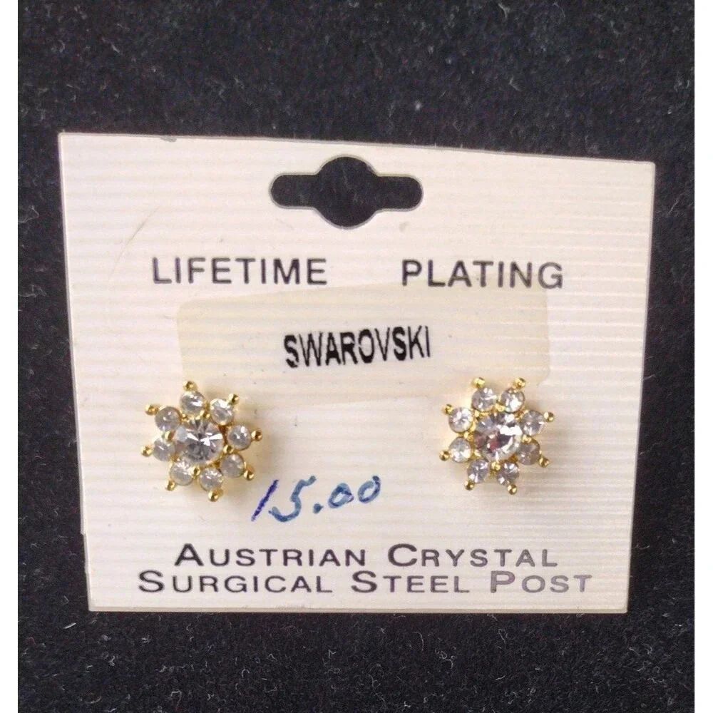 Swarovski crystal stud earrings starburst